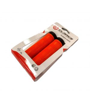 Ручки .С127 на руль 3-462 резиновые 130мм антисокльз. оранжево-черные CLARKS