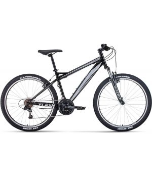 Велосипед FORWARD FLASH 26 1.0 (26" 21 ск. рост. 19") 2022, черный/серый, RBK22FW26658