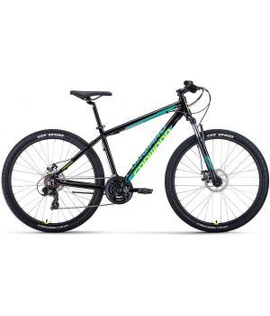 Велосипед FORWARD APACHE 27,5 2.0 D CLASSIC (27,5" 21 ск. рост. 19") 2022, черный/желтый, RBK22FW279