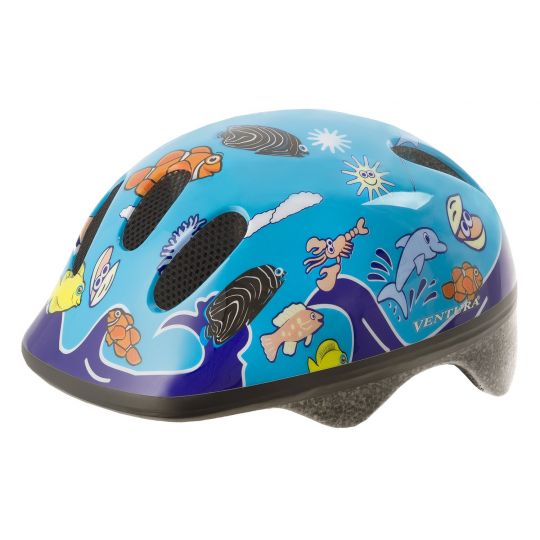 Шлем детский/подростк. 5-731000 с сеточкой 6 отв. 52-56см SEA WORLD/голубой (10) VENTURA  