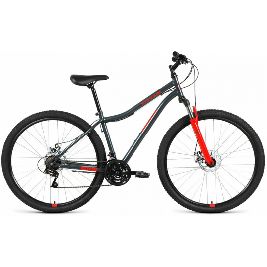 Велосипед ALTAIR MTB HT 29 2.0 D (29" 21 ск. рост. 19") 2022, темно-серый/красный, RBK22AL29171 