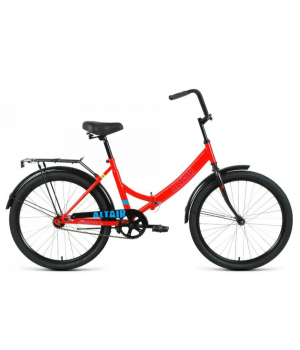 Велосипед ALTAIR CITY 24 FR (24" 1 ск. рост. 16" скл.) 2023, красный/голубой