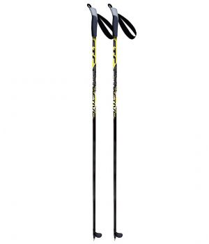 Палки лыжные стеклопластиковые STC Composite, Active (130см, black/yellow)