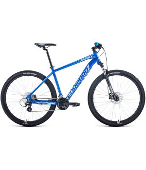 Велосипед FORWARD APACHE 29 X (29" 16 ск. рост 21") 2020-2021, синий/серебристый, 1BKW1M39D011