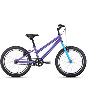 Велосипед ALTAIR MTB HT 20 low (20" 1 ск. рост 10.5") 2020-2021, фиолетовый/голубой, 1BKT1J101008