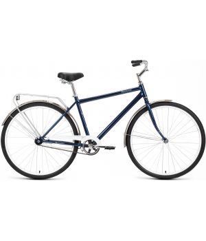 Велосипед FORWARD DORTMUND 28 1.0 (28" 1 ск. рост. 19") 2022, темно-синий/белый, RBK22FW28610