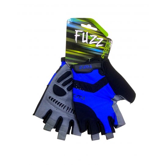 Перчатки 08-202242 лайкра RACE PRO черно-синие, р-р S, с петельками, GEL, на липучке FUZZ 
