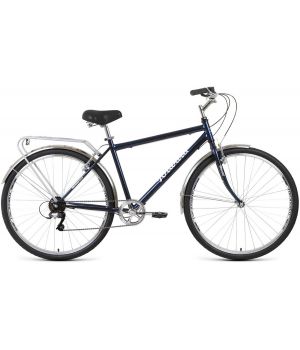 Велосипед FORWARD DORTMUND 28 2.0 (28" 7 ск. рост 19") 2020-2021, темно-синий/белый, RBKW1RN87003