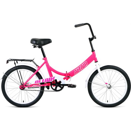 Велосипед ALTAIR CITY 20 (20" 1 ск. рост 14" скл.) 2020-2021, розовый/белый, RBKT1YF01005 
