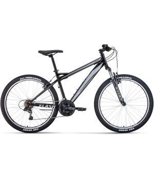Велосипед FORWARD FLASH 26 1.0 (26" 21 ск. рост. 15") 2022, черный/серый, RBK22FW26642