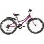 Велосипед NOVATRACK 24" ALICE пурпурный,  сталь, 12", 6 скор., Shimano TY21/Microshift TS38, V- brak 