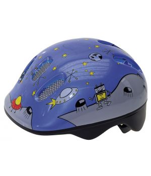 Шлем детский/подростк. 5-731125 с сеточкой 6 отв. 52-56см SPACE/голубой светоотраж. (10) M-WAVE