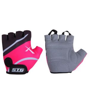 Перчатки STG мод.809 быстросъемные с защитной прокладкой,застежка на липучке, L, черно-розовые