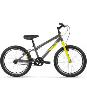 Велосипед ALTAIR MTB HT 20 1.0 (20" 1 ск. рост. 10.5") 2022, темно-серый/желтый, IBK22AL20077
