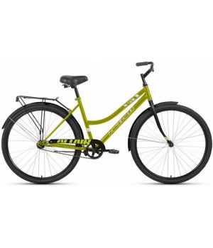 Велосипед ALTAIR CITY LOW 28 (28" 1 ск. рост. 19") 2023, зеленый/черный, RB3C8100FXGNXBK