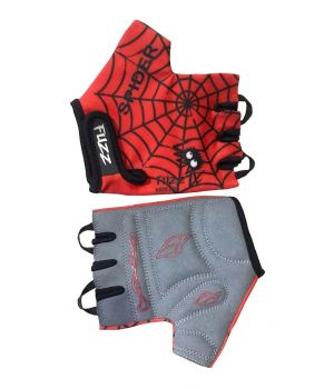 Перчатки 08-202022 детские лайкра SPIDER красно-черные, р-р 6/M (для 4-6 лет), GRIP GEL, с петелькам