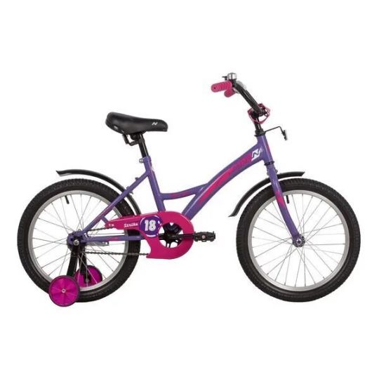 Велосипед NOVATRACK 18" STRIKE фиолетовый, тормоз нож, крылья корот, защита А-тип 