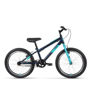 Велосипед ALTAIR MTB HT 20 1.0 (20" 1 ск. рост. 10.5") 2022, темно-синий/бирюзовый, IBK22AL20076