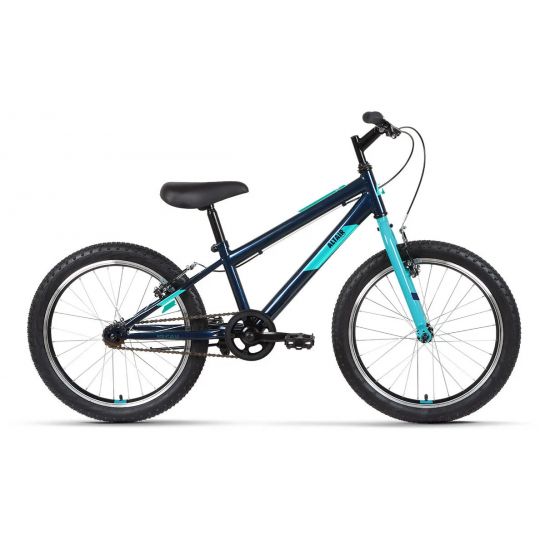 Велосипед ALTAIR MTB HT 20 1.0 (20" 1 ск. рост. 10.5") 2022, темно-синий/бирюзовый, IBK22AL20076 