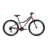 Велосипед FORWARD JADE 24 1.0 (24" 7 ск. рост. 12") 2022, серый/розовый, RBK22FW24744