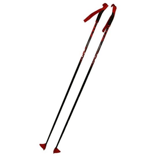 Палки лыжные стеклопластиковые STC Composite, Active (130см, black/red) 