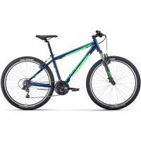 Велосипед FORWARD APACHE 27,5 1.0 CLASSIC (27,5" 21 ск. рост. 15") 2022, синий/ярко-зеленый, RBK22FW