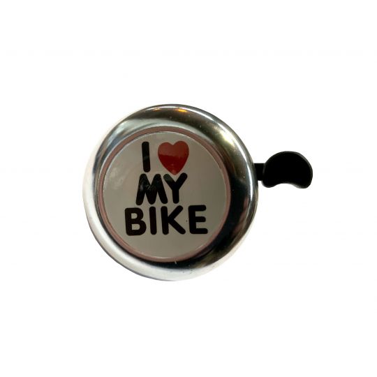 Звонок для велосипеда (003) " I love my bike", алюминий/пластик 