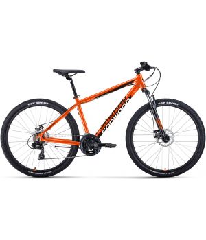 Велосипед FORWARD APACHE 27,5 2.0 D CLASSIC (27,5" 21 ск. рост. 17") 2022, оранжевый/черный, RBK22FW