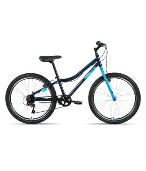 Велосипед ALTAIR MTB HT 24 1.0 (24" 6 ск. рост. 12") 2022, темно-синий/мятный, RBK22AL24090