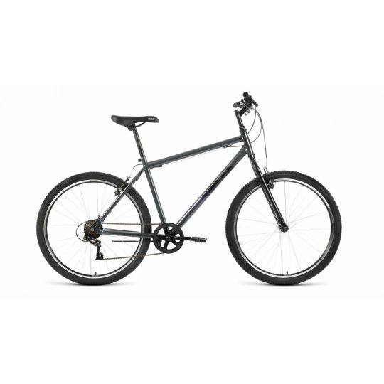 Велосипед ALTAIR MTB HT 26 1.0 (26" 7 ск. рост. 19") 2022, темно-серый/черный, RBK22AL26106 