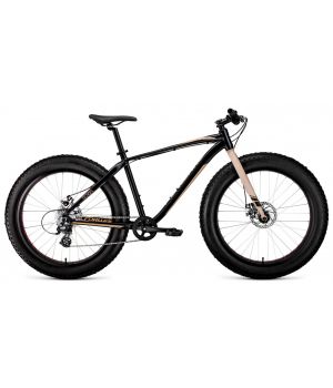 Велосипед FORWARD BIZON 26 D (26" 8 ск. рост. 18") 2022, черный/бежевый, RBK22FW26565