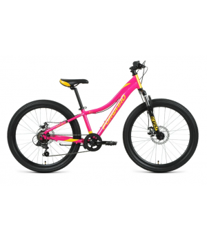 Велосипед FORWARD JADE 24 2.0 disc (24" 7 ск. рост. 12") 2020-2021, розовый/золотой, RBKW1J347005