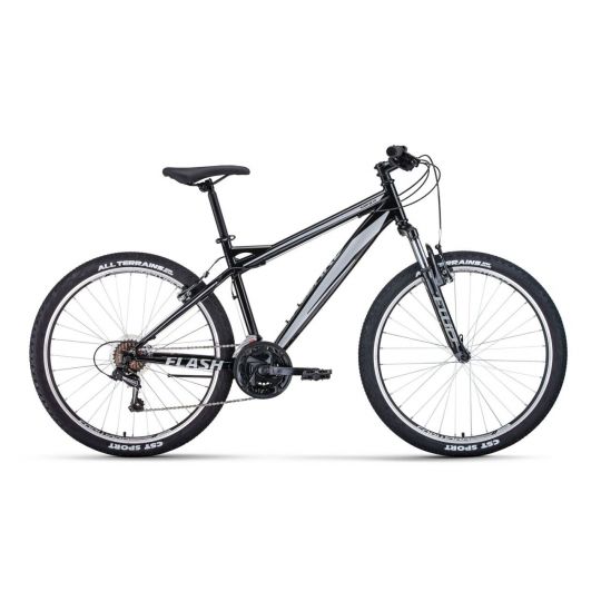 Велосипед FORWARD FLASH 26 1.0 (26" 21 ск. рост. 17") 2020-2021, черный/серый, RBKW1M16G005 