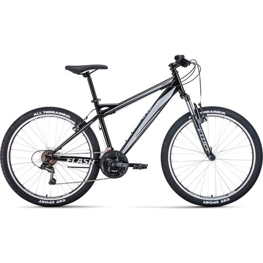 Велосипед FORWARD FLASH 26 1.2 S (26" 21 ск. рост 15") 2020-2021, черный/серый, RBKW1M16GS22 