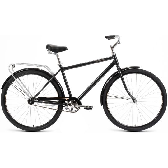 Велосипед FORWARD DORTMUND 28 1.0 (28" 1 ск. рост. 19") 2022, черный/бронзовый, RBK22FW28609 
