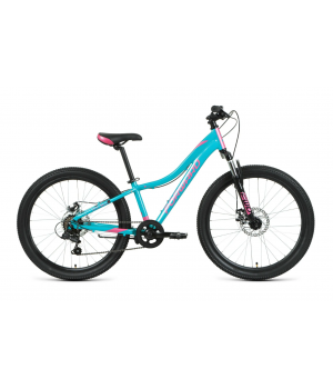 Велосипед FORWARD JADE 24 2.0 D (24" 7 ск. рост. 12") 2022, бирюзовый/розовый, RBK22FW24747