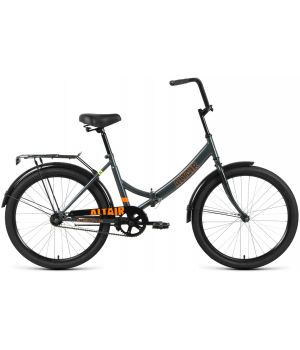 Велосипед ALTAIR CITY 24 (24" 1 ск. рост. 16") 2020-2021, темно-серый/оранжевый, RBKO1C141002