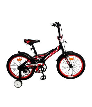 Велосипед BIBI SPACE 18", детский с прист. колесами, 18.SC.SPAC.BL/R  black/red