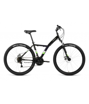 Велосипед FORWARD DAKOTA 27,5 2.0 D (27,5" 18 ск. рост. 16.5") 2022, черный/ярко-зеленый, RBK22FW276