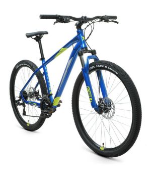 Велосипед FORWARD APACHE 27,5 2.2 D (27,5" 21 ск. рост. 15") 2022, синий/зеленый, RBK22FW27299