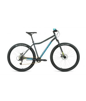 Велосипед FORWARD SPORTING 29 X D (29" 9 ск. рост. 17") 2022, темно-серый/зеленый, RBK22FW29968