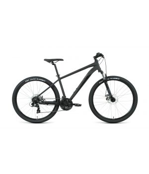 Велосипед FORWARD APACHE 27,5 2.2 D (27,5" 21 ск. рост. 17") 2022, черный матовый/черный, RBK22FW273