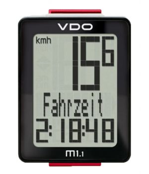 Велокомпьютер VDO M1, 4-30010, 15 ф-ций, 3-строчный дисплей черно-белый (Германия)
