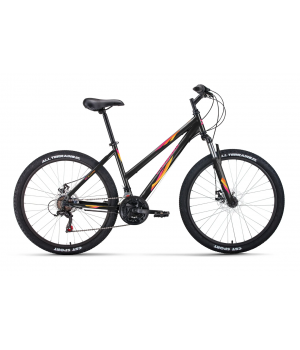 Велосипед FORWARD IRIS 26 2.0 D (26" 18 ск. рост. 17") 2022, черный/розовый, RBK22FW26739
