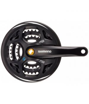 Шатуны Shimano Altus M311, 48/38/28T, 175мм, кв, защ, черн EFCM311E888CL