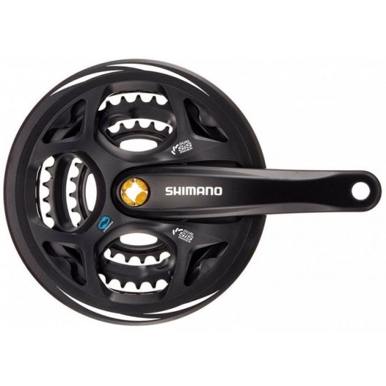 Шатуны Shimano Altus M311, 48/38/28T, 175мм, кв, защ, черн EFCM311E888CL 