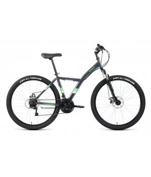 Велосипед FORWARD DAKOTA 27,5 2.0 D (27,5" 18 ск. рост. 16.5") 2022, серый/светло-зеленый, RBK22FW27