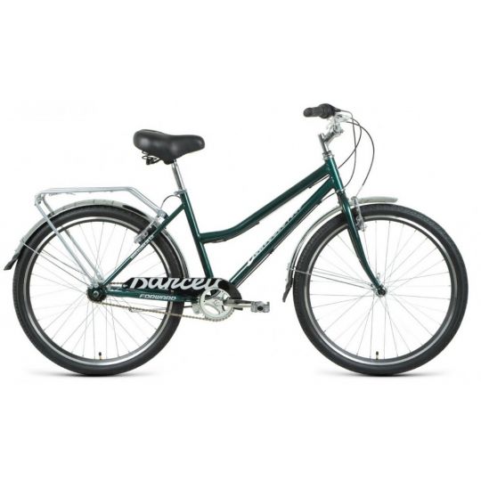 Велосипед FORWARD BARCELONA 26 3.0 (26" 3 ск. рост. 17") 2020-2021, зеленый/серебристый, RBKW1C16300 