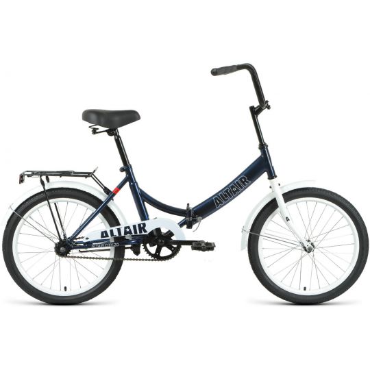 Велосипед ALTAIR CITY 20 (20" 1 ск. рост. 14" скл.) 2022, темно-синий/белый, RBK22AL20003 