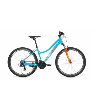 Велосипед FORWARD JADE 27,5 1.0 (27,5" 21 ск. рост. 16.5") 2022, бирюзовый/желтый, RBK22FW27751